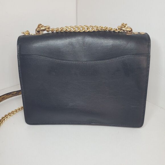 Coach Klare Chain Crossbody Monogram Lt. Khaki Canvas Faux Snake City Girl - Picture 4 of 12